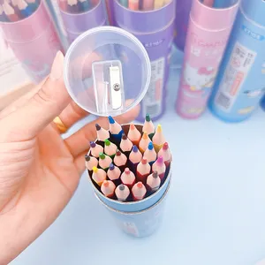 Wholesale Standard Colour Pencils Set For Children Students Sanrio 12 Colour Art Supplies Drawing Pencils