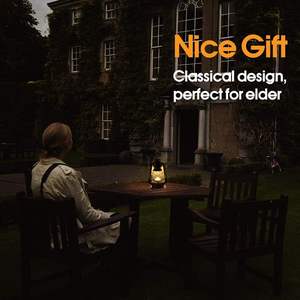 Lanterne à pétrole rétro portable à batterie, style vintage, avec mèche, pour camping, lumière chaude, en fer, vente en gros - Product Image 3