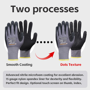 Xingyu Werkhandschoenen Met <span class=keywords><strong>Grip</strong></span> Touchscreen Naadloze Gebreide Nylon Microfoam Nitril Gecoat Mannen Vrouwen Veiligheid Magazijn Veiligheidshandschoenen - Product Image 5