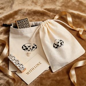 Customized Organic Muslin Cotton <b>Drawstring</b> <b>Pouch</b> Wedding Party Shopping Gift Packaging Bag Soft Cotton Muslin Dust Bag - Product Image 2