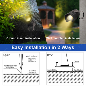 12 Wát ngoài trời <span class=keywords><strong>LED</strong></span> Flood Lights với Spiked đứng chèn vào mặt đất không thấm nước <span class=keywords><strong>IP65</strong></span> 110V 220V cho công viên vườn cảnh quan - Product Image 2