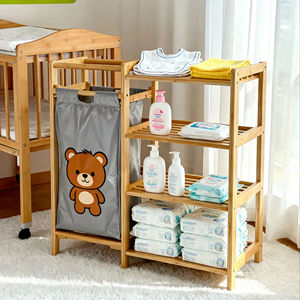 סיטונאי במבוק טבעי מדף כביסה סל אחסון מדפי אחסון מדף מדף ושקית הזזה - Product Image 4