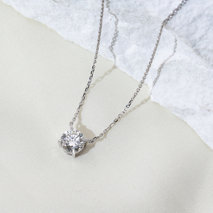 Pronta per la Spedizione, Ottimo Prezzo MSN-961 Collana con Pendente in Oro 9K e Diamante Coltivato in Laboratorio Taglio Rotondo - Product Image 3