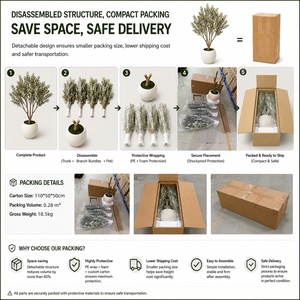 Grand <span class=keywords><strong>olivier</strong></span> artificiel de 1,80m à 2,40m avec pot en céramique, conception détachable pour économie de transport, plante réaliste pour hôtel, maison, bureau - Product Image 5