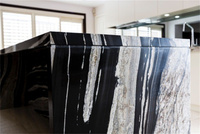 Veine blanche granit de Copacabana brésilien granit de cheval noir grandes dalles 600x600mm carreaux de granit noir