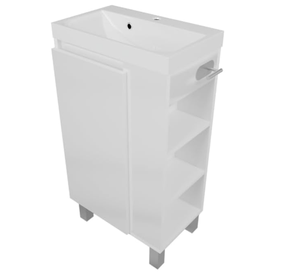 Lavabo autoportant ou mural <span class=keywords><strong>avec</strong></span> une armoire de rangement et un <span class=keywords><strong>porte</strong></span>-<span class=keywords><strong>papier</strong></span> hygiénique, adapté aux salles de bain. - Product Image 4