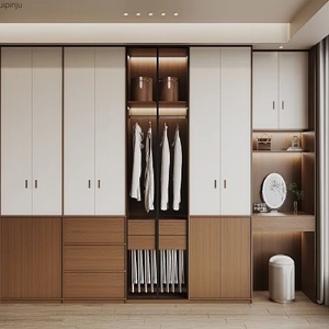 Moderno armario de madera armario de dormitorio muebles de madera de pino europeo armario empalme color armario - Product Image 1