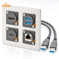 Câble d'extension USB 3.0 double mâle-femelle à montage encastré, boîtier D, USB-A monté sur panneau, 5 Gbit/s pour châssis de serveur et armoire de contrôle