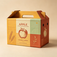 Carton d'expédition ondulé personnalisé avec poignée, impression couleur, laminage étanche, qualité alimentaire pour fruits frais d'Europe centrale, modèle ACB01