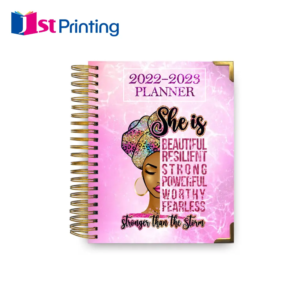 Agenda de diseño personalizado para mujeres negras, cuaderno diario con estampado de eventos