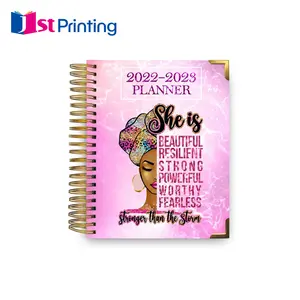 Personalizado seu planejador do caderno do diário do design da impressão do caderno do jornal planejador para mulheres negras