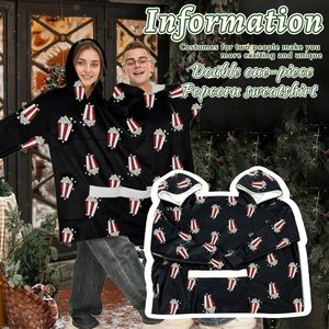 YUIQPKJX Sudadera con capucha para parejas, sudadera de franela con estampado de palomitas de maíz, talla grande, disfraz de Halloween unisex para la familia - Product Image 6