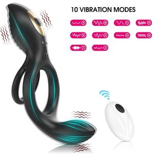 Silikon Adult Male Sexspielzeug Wifi-gesteuert 10 Frequenz Doppel hahn Ring Vibrator <span class=keywords><strong>G</strong></span>-Punkt stimulierenden Klitoris für Frauen - Product Image 3