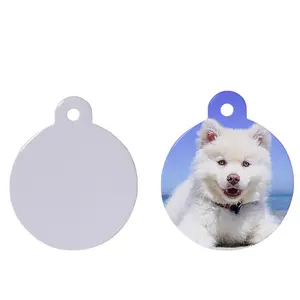 Étiquettes de chien de sublimation double face personnalisées étiquettes d'identification de chien en aluminium vierge étiquettes d'os de chien en métal de transfert de chaleur