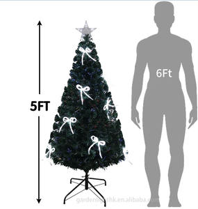 Árbol de Navidad Artificial de Fibra Óptica Preiluminado de 1.5 m con Estrella en la Punta, Luces LED de Mariposa, Decoración Interior Ecológica de Alta Calidad - Product Image 2