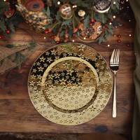 Assiettes de Présentation Modernes en Plastique PP de Luxe Durables Écologiques Jetables à Motifs Personnalisés pour Noël et Mariages