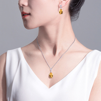 Collier en argent 925 de luxe avec pendentif en forme de goutte d'eau, chaîne en forme de boîte, pierre naturelle, pour femme, à porter tous les jours, cadeau, fabriqué en Chine, modèle YSP0001