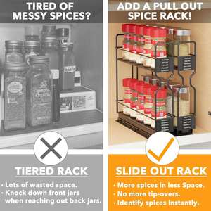 Carbon Steel Double Tier Rust Resistant Modern Storage Holders <b>Racks</b> Spice <b>Racks</b> <b>Kitchen</b> Under Sink Organizers Sliding Drawer - Product Image 3