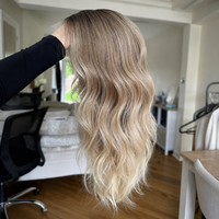 Perruques Lace Front 13x6 en Cheveux Humains Vierges 100% Alignés dans le Sens des Cuticules, Blond Cendré, Sans Colle, Pré-épilées pour Femmes