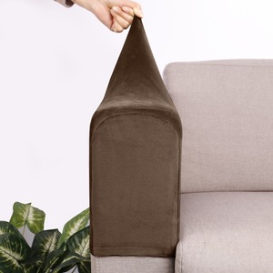 <span class=keywords><strong>Housse</strong></span> d'<span class=keywords><strong>accoudoir</strong></span> de canapé en spandex et velours argenté de style moderne, antidérapante, simple, élastique, de couleur unie, pour <span class=keywords><strong>accoudoir</strong></span> de canapé - Product Image 3