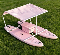 Catamaran gonflable CanopyCat au design unique avec pare-soleil, bateau SUP flottant pour les loisirs aquatiques