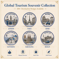 Assiette décorative en céramique souvenir touristique d'Angleterre, Londres, motif Big Ben, London Eye, drapeau, pour assiette en porcelaine, personnalisable OEM ODM, vente en gros