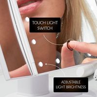 Miroir de maquillage pliable avec éclairage LED et rangement, pour fabricants de miroirs