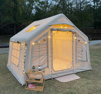 Tente de camping gonflable de grande taille en toile d'air pour glamping 4 saisons, imperméable et d'extérieur