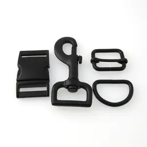 1 inch Black Pet Accessories Adjustable Side Quick Release Buckle for Dog Collar