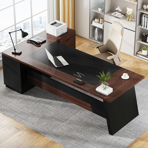 <span class=keywords><strong>Escritorio</strong></span> Ejecutivo Moderno en Forma de L <span class=keywords><strong>Tribesigns</strong></span> 2024, de Madera, con Gabinetes, para Oficina Comercial y Hogar - Product Image 3