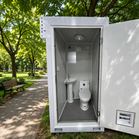 Module sanitaire préfabriqué en panneaux sandwich et structure en acier, toilettes mobiles modulaires portables pour l'extérieur, pour la construction