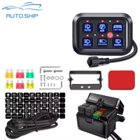Panneau de commande 4x4 à 6 interrupteurs, boîtier de fusibles et relais, avec bouton de commande RGB 12V à gradation automatique, pour voiture de course, camion, camping-car, tout-terrain, Jeep