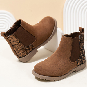 Nouvelles <span class=keywords><strong>Bottes</strong></span> Courtes en PU Style Britannique pour <span class=keywords><strong>Filles</strong></span> Automne-Hiver 2025 avec Talon Brillant - Product Image 1