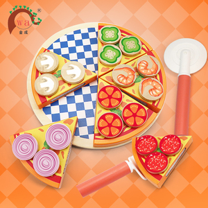 Ensemble de <span class=keywords><strong>pizza</strong></span> en bois pour enfants, jouet de cuisine - Product Image 2