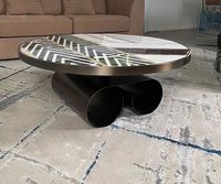 Mesa de Centro de Mármol de Lujo Minimalista Italiana para Sala de Estar, Diseño de Alta Gama, Mesa Auxiliar de Acero Inoxidable