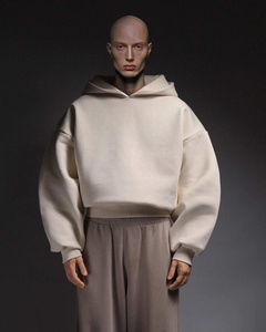 Sweat-shirt à capuche surdimensionné en coton 100% de qualité supérieure, uni, teint en pièce, poids lourd, vente en gros, personnalisable - Product Image 2