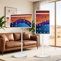 TV Pintar Portabel 32INCH Dapat Diputar 3840*2160P Layar Sentuh Monitor Android 15 Grafik Teks Pintar Toko Ritel Luar Ruangan/Dalam Ruangan