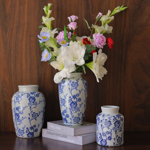 <span class=keywords><strong>Vase</strong></span> en porcelaine bleu et blanc, nouveau style chinois, hydroponique, entièrement fait à la main, motif floral et oiseaux, <span class=keywords><strong>vase</strong></span> haut de gamme pour salon - Product Image 4