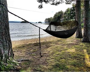 वूकी आउटडोर अवकाश हथौड़ों को आराम से सोते हुए हल्का और कॉम्पैक्ट बैकपैकिंग हैममॉक - Product Image 4