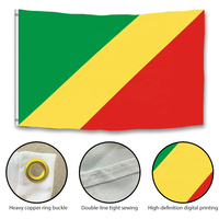 Nouveau Drapeau Personnalisé 2025 de 90x150cm (3x5 pieds) de la République du Congo (référencé comme « Congo (Brazzaville) »)