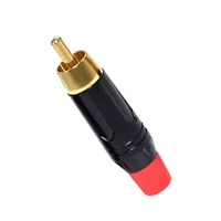 Conectores RCA, Adaptador de Cable Coaxial, Conector de Audio Dorado Macho sin Soldadura, Conector de Altavoz, Sonido Musical