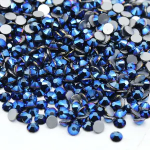 Fabriek Groothandel SS6-SS20 1440 Stuks Mine Blue Crystal Glas Rhinestones Plaksteen Niet Hotfix Strass Voor Nail Art Garment