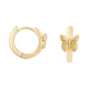 Gemnel new in design mini butterfly hoops 925 silver gold earrings jewelry