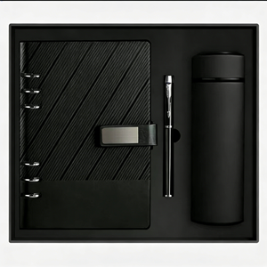 Custom Logo Wholesale Promotional Luxury Business A5 PU Leather Notebook <b>Gift</b> Set with Pen Water Bottle for Official <b>Graduation</b> - Product Image 2