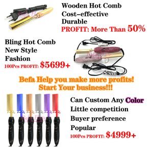 Compratore stile viola metallo dritto caldo pettine elettrico piastra per capelli ferro piatto a pettine caldo elettrico - Product Image 5