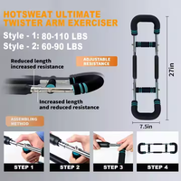 Entraîneur musculaire multifonctionnel en forme de U pour hommes Dispositif de force des bras réglable pour les sports à domicile Fitness Power Wrist Twisting