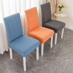 Housse de <span class=keywords><strong>chaise</strong></span> universelle en jacquard Spandex/Polyester avec <span class=keywords><strong>protection</strong></span> intégrée du dossier, design jupe courte, pour toutes les saisons, couleur unie - Product Image 3