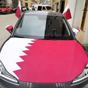 ผ้าคลุมฝากระโปรงรถยนต์ลายธงชาติประเทศต่างๆ ของกาตาร์ ผลิตจากโพลีเอสเตอร์ พร้อมผ้าคลุมกระจกมองข้าง - Product Image 6