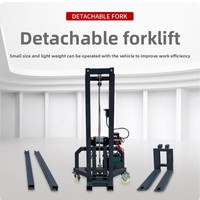 Chariot élévateur autoporteur 300 kg 1,2 m, transpalette électrique portable monté sur camion, batterie au plomb-acide, mât à deux étages pour la logistique