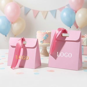 Produttori Cinesi Pronti per la Spedizione: Scatola Regalo Personalizzata in Carta Patinata Rosa Principessa con Manico a Nastro per Feste di Compleanno - Product Image 1
